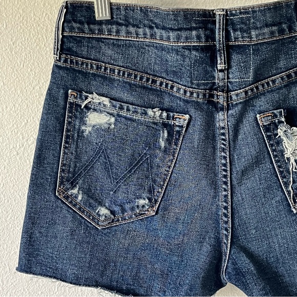 Mother Superior The Dutchie Shorts Fray My Treat Blue Distressed Denim Shorts 26 - Picture 7 of 15